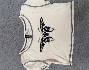 H&amp;M Y2k CROP TOP with butterfly detailing