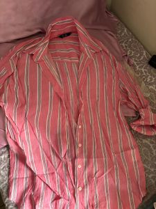 Pink Striped Button-Up Shirt
