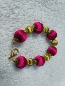 Cute Pink Silk Thread Bracelet For Babies