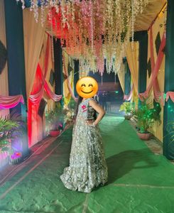 Elegant Olive Green Lehenga Choli Set