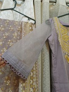 Lavender Kurta Set with Dupatta