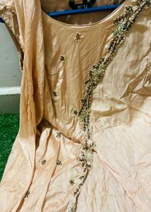 Elegant Peach Embroidered Ethnic Gown