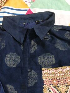 Embroidered Navy Blue kurta
