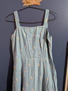 Light Blue Printed Ethnic Gown