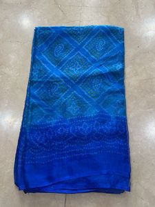 Blue Bandhani Saree