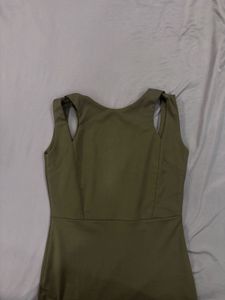 Olive Green Sleeveless Maxi Dress