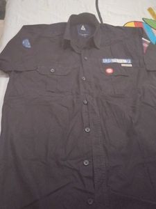 Black Short Sleeve Button Down
