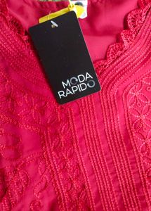 Elegant Red Embroidered Kurta Set