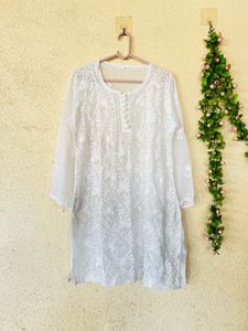 White Chikankari Kurta