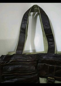 Stylish Brown &amp; Khaki Hobo Bag with multipockets