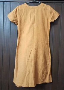 FABINDIA Mustard Textured Kurta