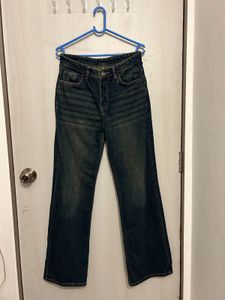 Retro Dark Blue Copper Wash Denim Jeans