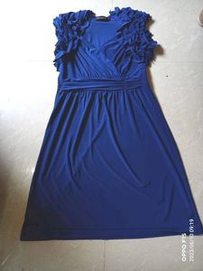 Royal Blue Ruffled Cocktail Dress