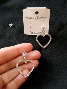 Crystal Heart Dangle Earrings❤️ Offer Price : ₹189