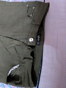Olive Green Skinny Fit Jeans