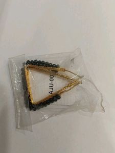 Elegant Black Beaded Square Hoop Earrings