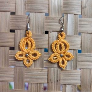 Handmade Yellow Floral Earrings