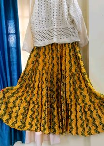 Yellow Kurti With Coat