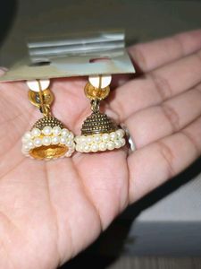 Beautiful Jhumka Earrings with Pearl