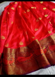 Red Lehenga Choli South Indian style silk