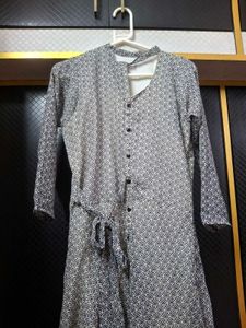 Grey Printed Shirt Dress