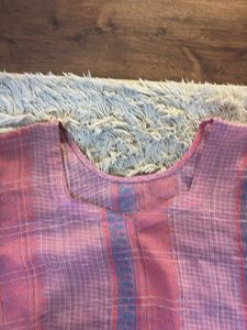 Pink Plaid Casual Kurta Set