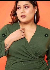 Elegant Ruched Green Dress