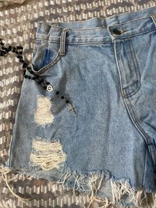 Distressed Denim Shorts