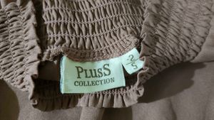 plusS Women Peach-Coloured Self Design Blouson Top