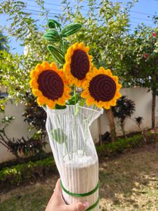 Crochet  Bouquet- 3 sunflower nos