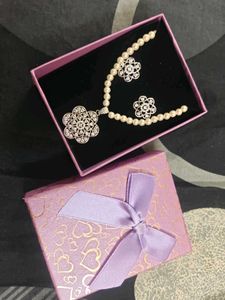Pearl Necklace and Earring Set