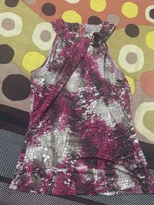 Stylish Pink & Grey Snake Print Top