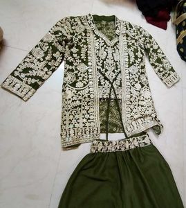 Embroidered Kurta Set with Palazzo Pants