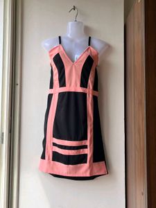 Chic Black &amp; Pink Bodycon Dress(XL)