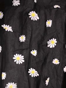 Y2K Black Daisy Print Strap Dress