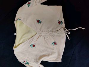 Chic Embroidered Ruched Crop Top