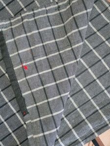 Checked Kurta with Red Trim
