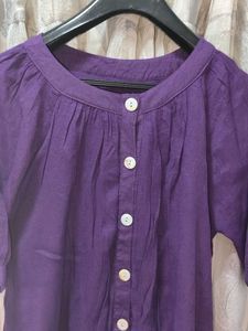Purple Button-Down Top