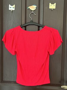Only V Neck Hot Pink Top