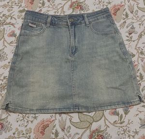 Light Wash Denim Mini Skirt