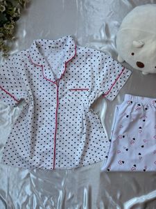 Cute Heart Print Pajama Set
