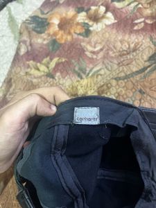 Carhartt Black Leather Baseball Cap