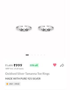 Silver Toe Rings - Adorable Pair