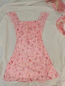 Sweet Pink Floral Mini Dress