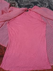 Pink Sleeveless Top With Attached Cape