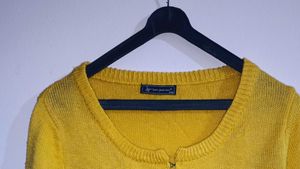Mustard Yellow Button-Up Cardigan
