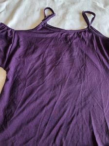 Cold Shoulder Purple Top