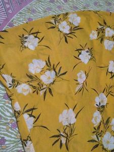 Yellow Floral Print Kimono top