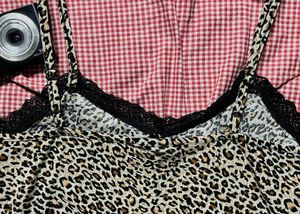Cheetah Print Lace Trim Cami Top