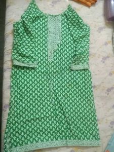 Green Ethnic Block Print Kurta